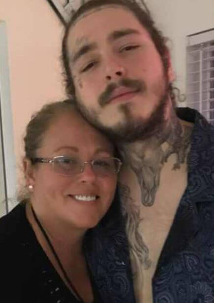 Nicole Frazier Lake with her son, Post Malone.